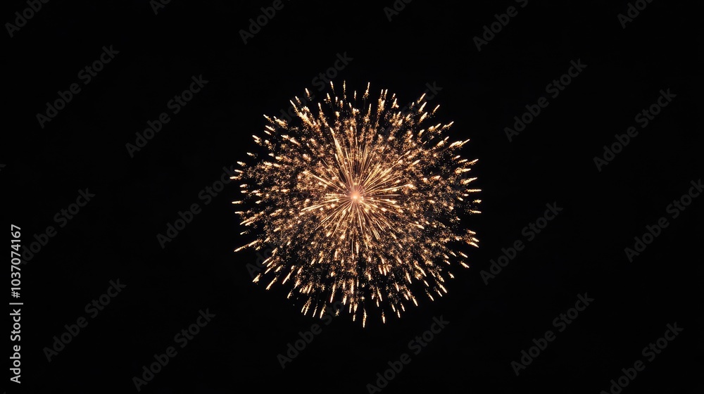 Bright Firework Explosion Against Black Sky Bright Firework Explosion Against Black Sky