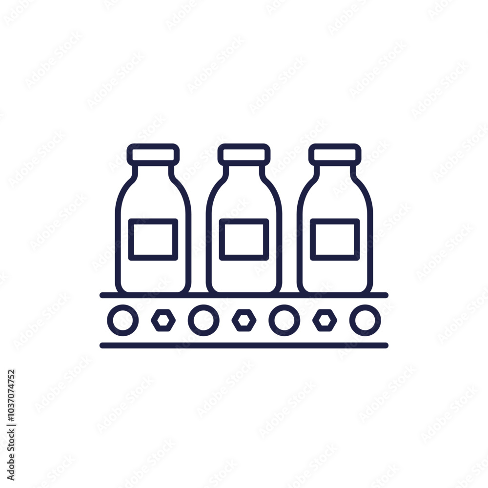 beverage factory line icon on white beverage factory line icon on white