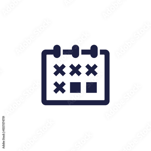 absence or attendance icon, pictogram with calendar