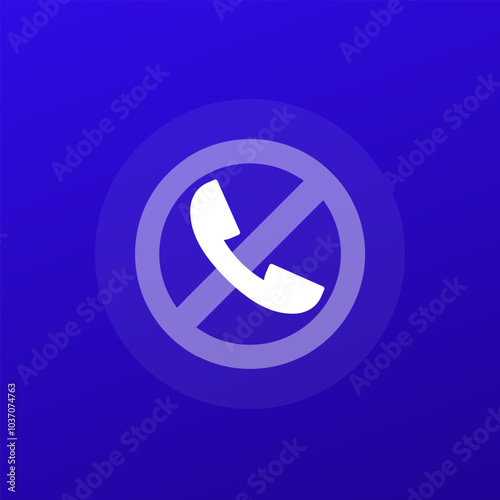 blocked phone call icon, transparent design