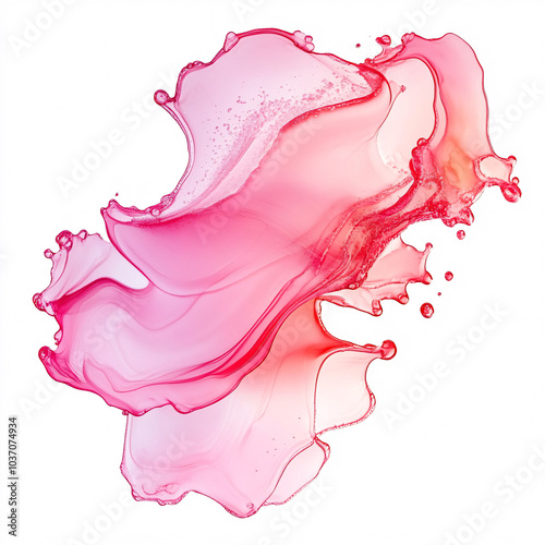 Vibrant Fluid Ink Art on white background, Featuring Dynamic Flowing Colors, Ideal for Modern and Artistic Decorative Designs photo