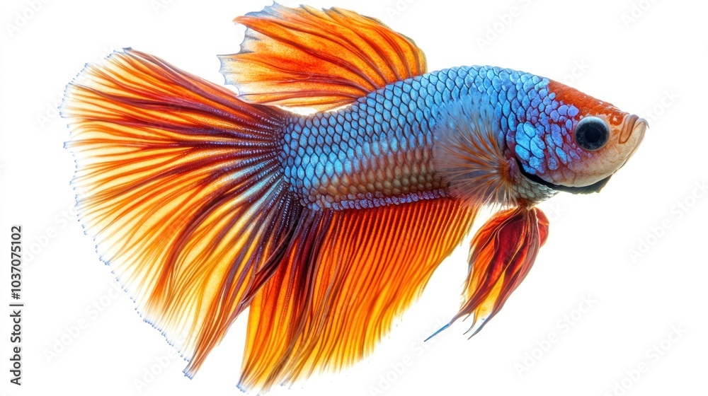 Fototapeta premium Colorful Betta Fish with Flowing Fins