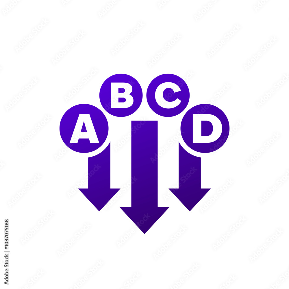 Vitamin deficiency icon, lack of A, B, C and D vitamins Vitamin deficiency icon, lack of A, B, C and D vitamins