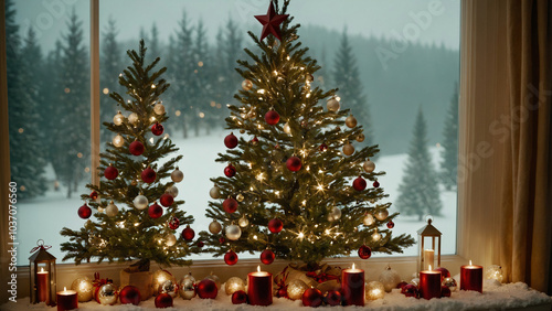 christmas tree and decorations photo