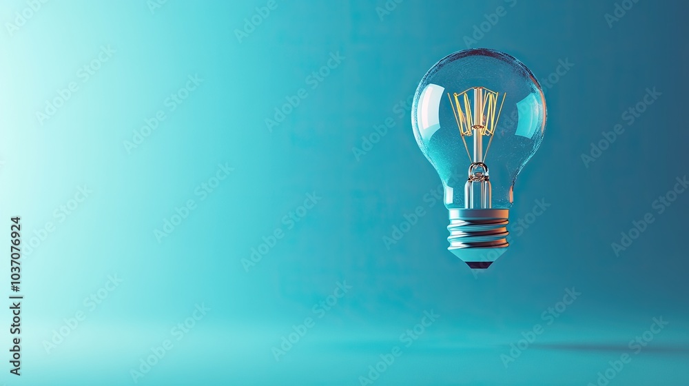 Bright Light Bulb on Vibrant Background Bright Light Bulb on Vibrant Background