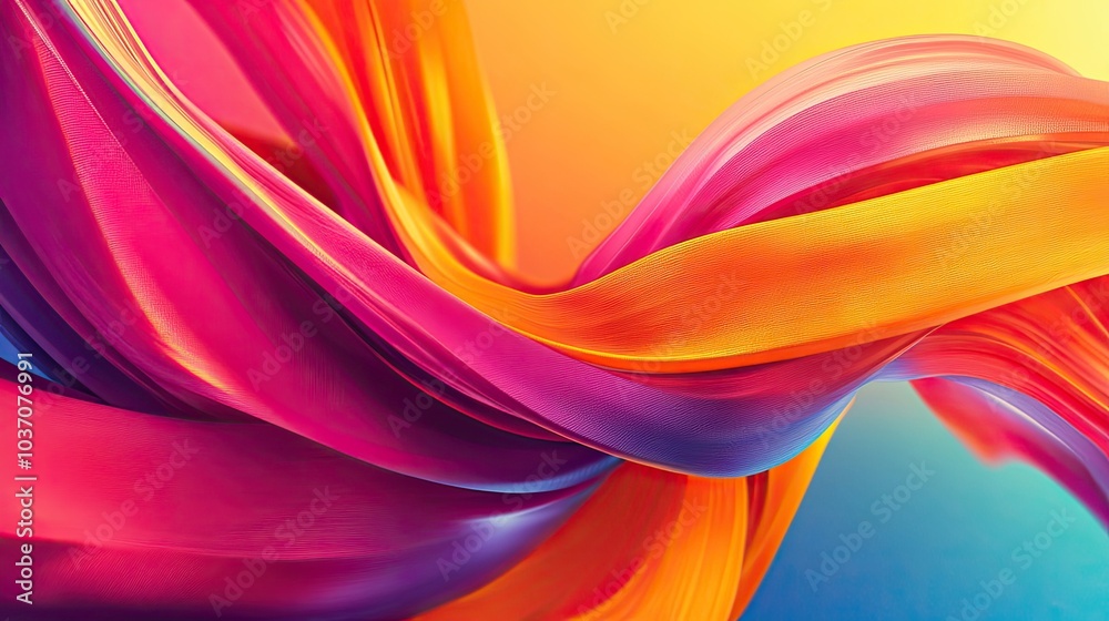 Colorful Abstract Flowing Fabric in Motion Colorful Abstract Flowing Fabric in Motion