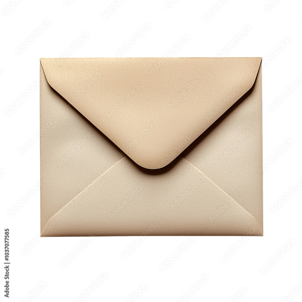 Elegant beige envelope on a white background for professional use. Elegant beige envelope on a white background for professional use.