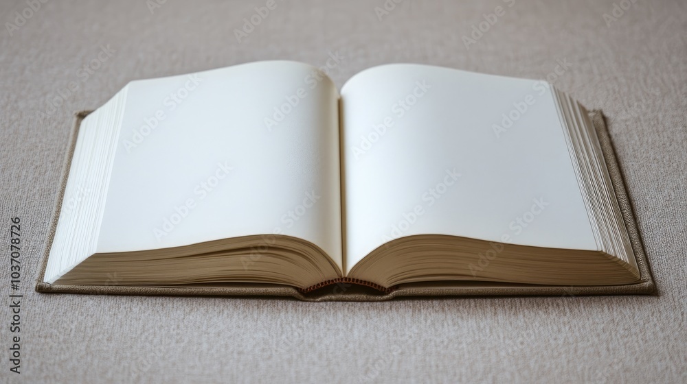 Blank Open Book on Soft Surface for Creative Use
