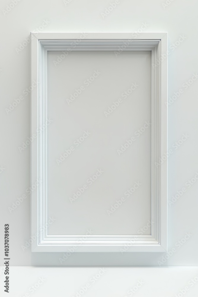 A blank white picture frame in a rectangular shape, lying flat against a neutral background, ideal for mockup purposes. A blank white picture frame in a rectangular shape, lying flat against a neutral background, ideal for mockup purposes.