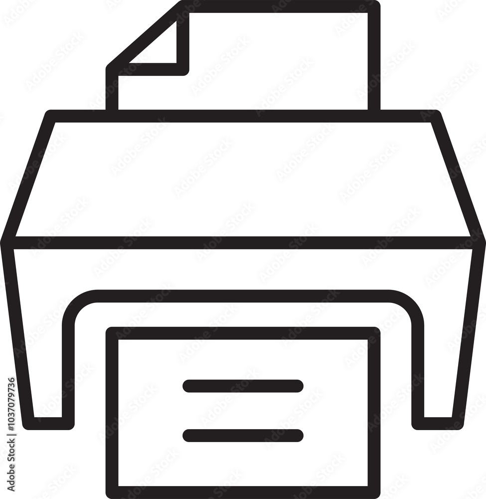 Printer Icon Line Illustration Printer Icon Line Illustration