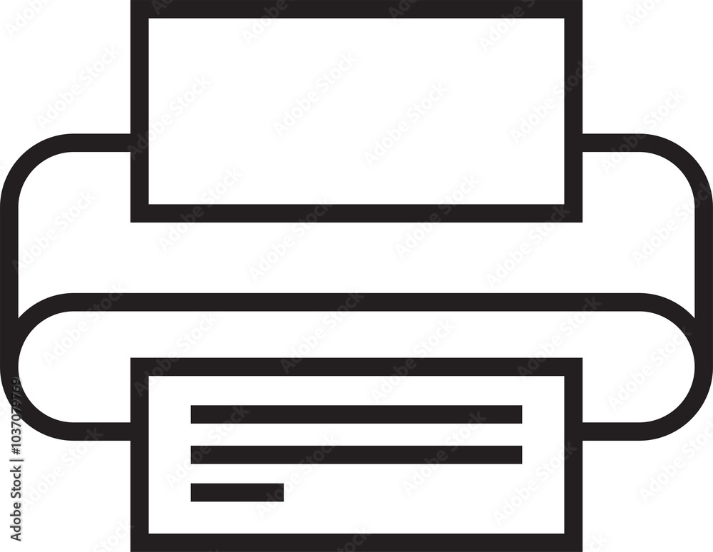 Printer Icon Line Illustration Printer Icon Line Illustration