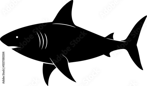 Silhouette of a great white shark illustration