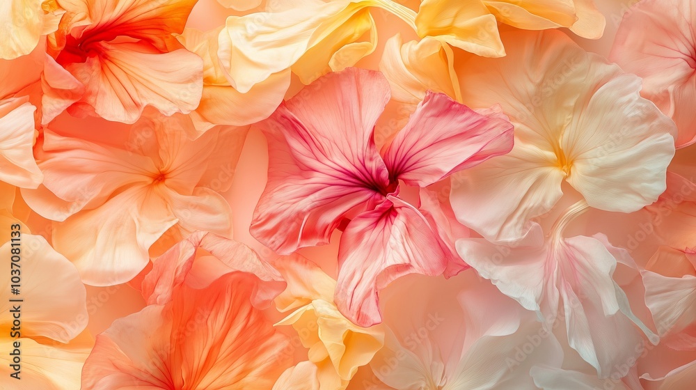 Soft Pastel Petals in Shades of Orange, Pink, and Cream, Ideal for Floral, Botanical, and Nature-Inspired Designs Soft Pastel Petals in Shades of Orange, Pink, and Cream, Ideal for Floral, Botanical, and Nature-Inspired Designs