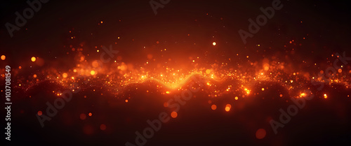 Glowing sparks flying in a fiery abstract scene