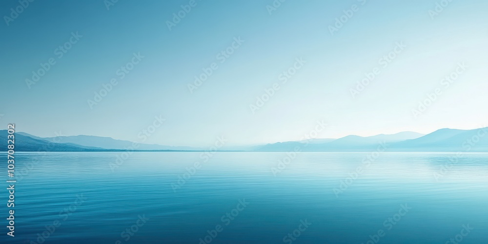 custom made wallpaper toronto digitalTranquil blue water surface with calming mountains in the background.