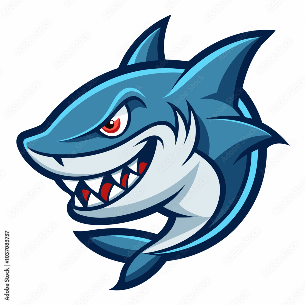 Aggressive cartoon shark mascot illustration Aggressive cartoon shark mascot illustration