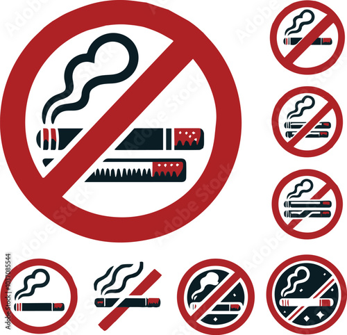 No smoking icon in a vector illustration style 