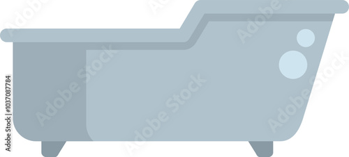 Simple flat vector of a bathtub, perfect for projects related to home improvement, bathroom renovations, and interior design