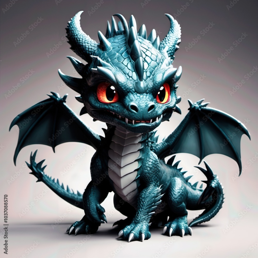 Fototapeta premium Fierce baby dragon