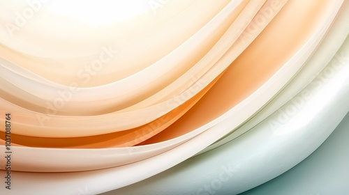 Abstract Cream and Green Curvy Shape