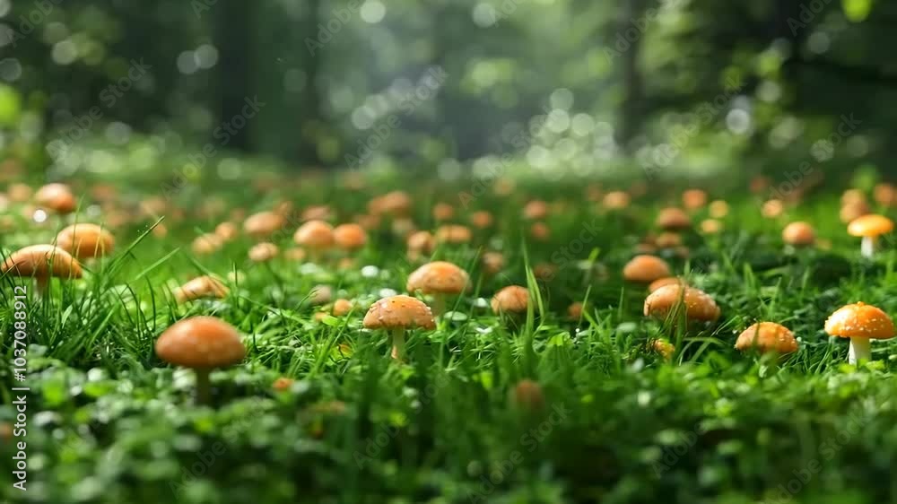 mushrooms in the grass mushrooms in the grass