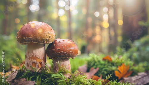 Raw forest mushrooms as background, macro view