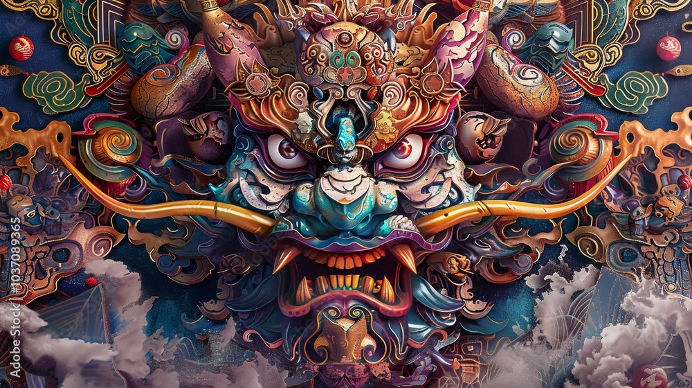 cyberpunk style of tribal tattoo japanese oni mask cyberpunk style of tribal tattoo japanese oni mask