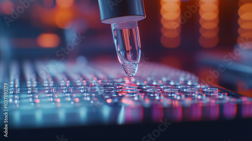 Pipette Dropping Liquid into Test Tubes in Lab