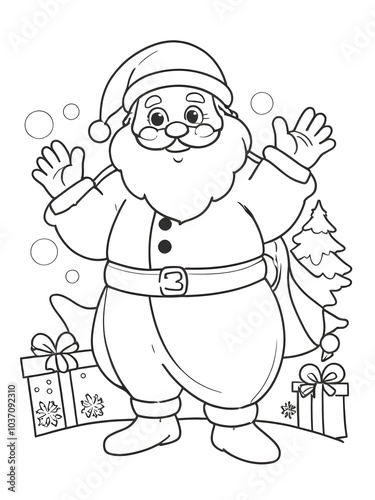 Wallpaper Mural Christmas santa coloring page Torontodigital.ca