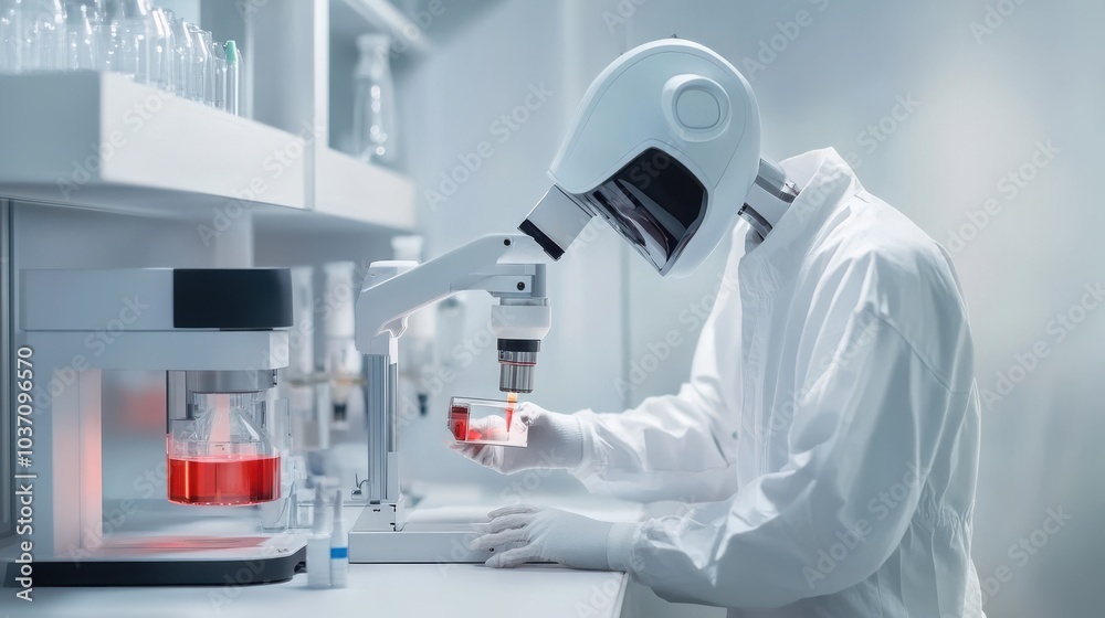 Robot Conducting Laboratory Experiment with Microscope Robot Conducting Laboratory Experiment with Microscope