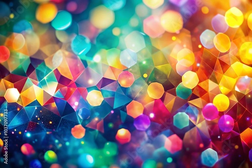 Abstract Multicolored Geometric Background with Bokeh Effect for Modern Design