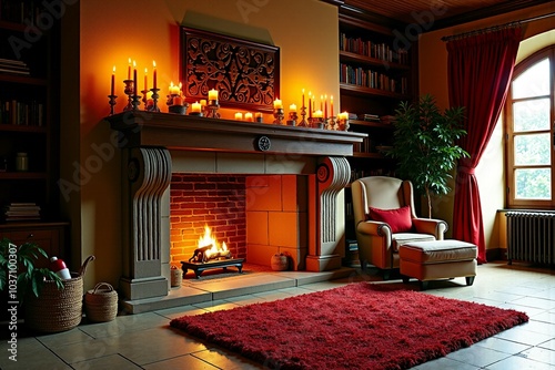 Cozy Hearth Scene photo