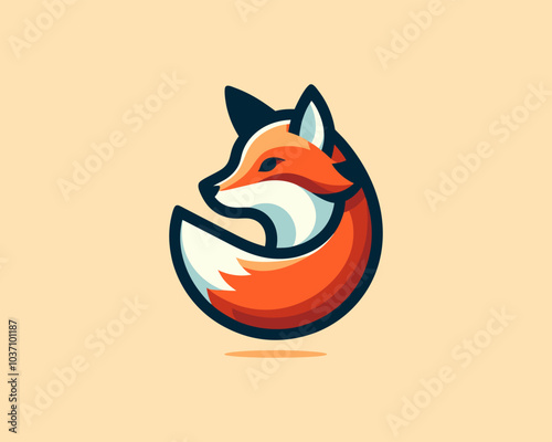 red fox cartoon vector illustration