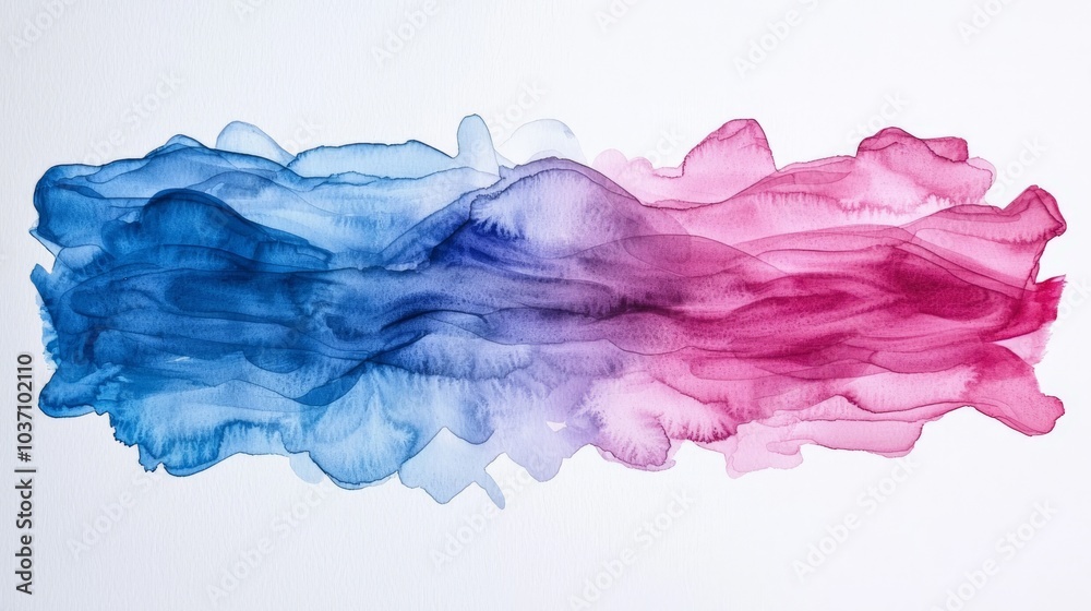 Fluid waves of blue and pink watercolor blend, creating soft, ethereal textures on a white background. Fluid waves of blue and pink watercolor blend, creating soft, ethereal textures on a white background.