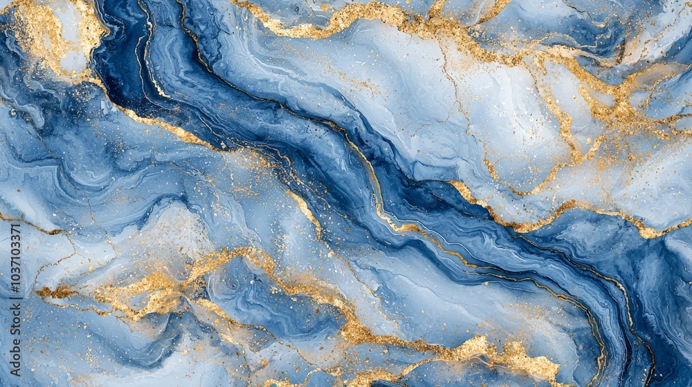 A stunning abstract design featuring swirling blue and gold marbled patterns, creating a luxurious and elegant visual effect. A stunning abstract design featuring swirling blue and gold marbled patterns, creating a luxurious and elegant visual effect.
