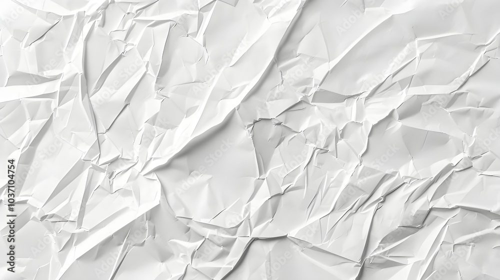 Obraz premium A white background with a texture of crumpled and creased white paper posters