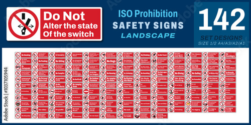 139 set ISO prohibition safety signs v30_do not alter the state of the switch_landscape size 1/2 a4,a3,a2,a1	
