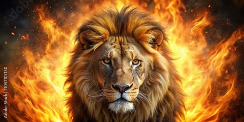 Aggressive Lion with Burning Torch - Stunning Macro Photography of Nature's Majesty