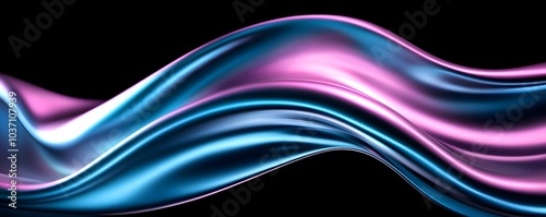Mesmerizing Holographic Texture with Fluid Motion - Abstract Glowing Shapes and Reflective Surfaces for Stunning Visuals
