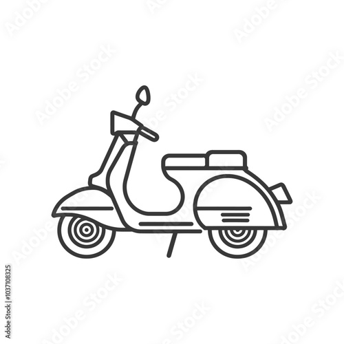 Line Drawing of a Classic Italian Scooter