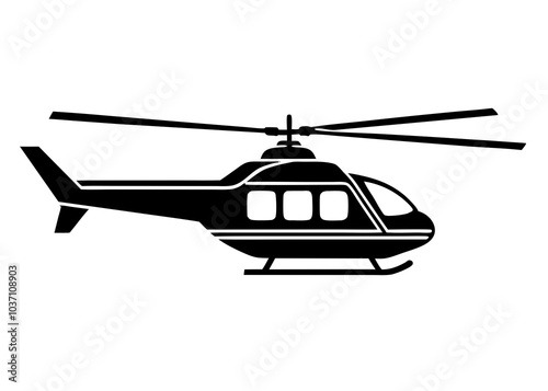 Helicopter silhouette vector Aircraft