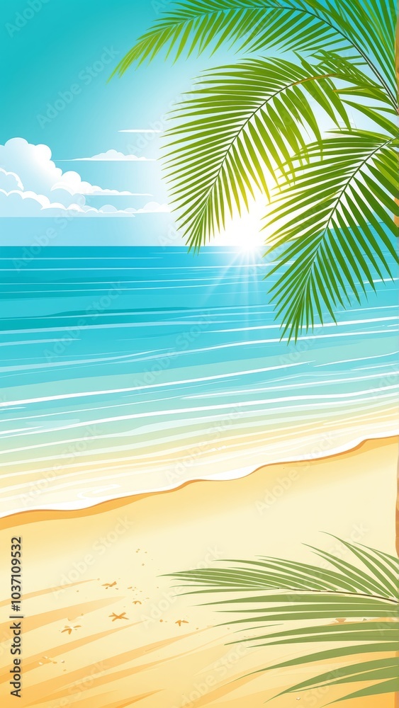 Summer and travel design with beach scene Summer and travel design with beach scene