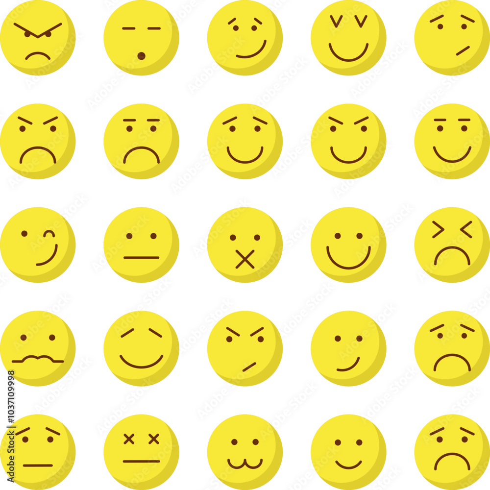 Emoji icons pack every single icon can vector image Emoji icons pack every single icon can vector image