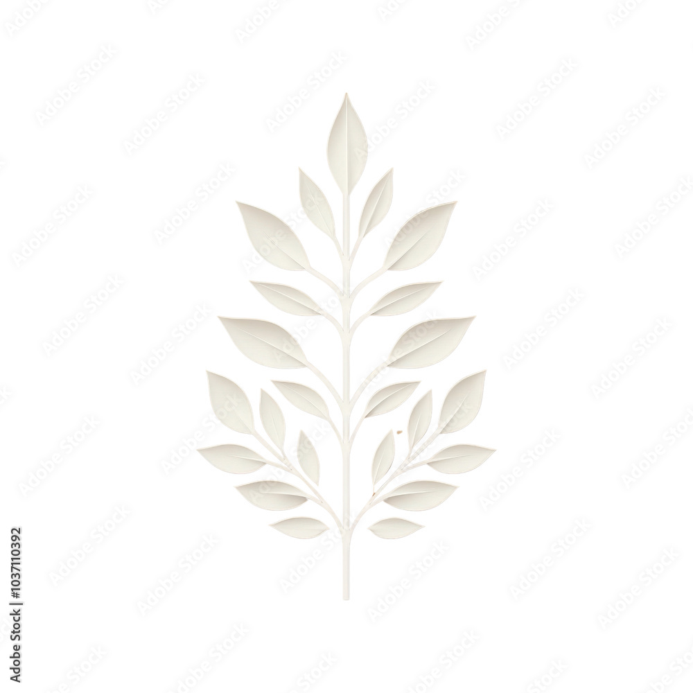 Obraz premium A delicate illustration of a leaf displaying intricate details and elegance, perfect for nature-themed projects on transparent background.