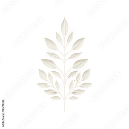 A delicate illustration of a leaf displaying intricate details and elegance, perfect for nature-themed projects on transparent background.