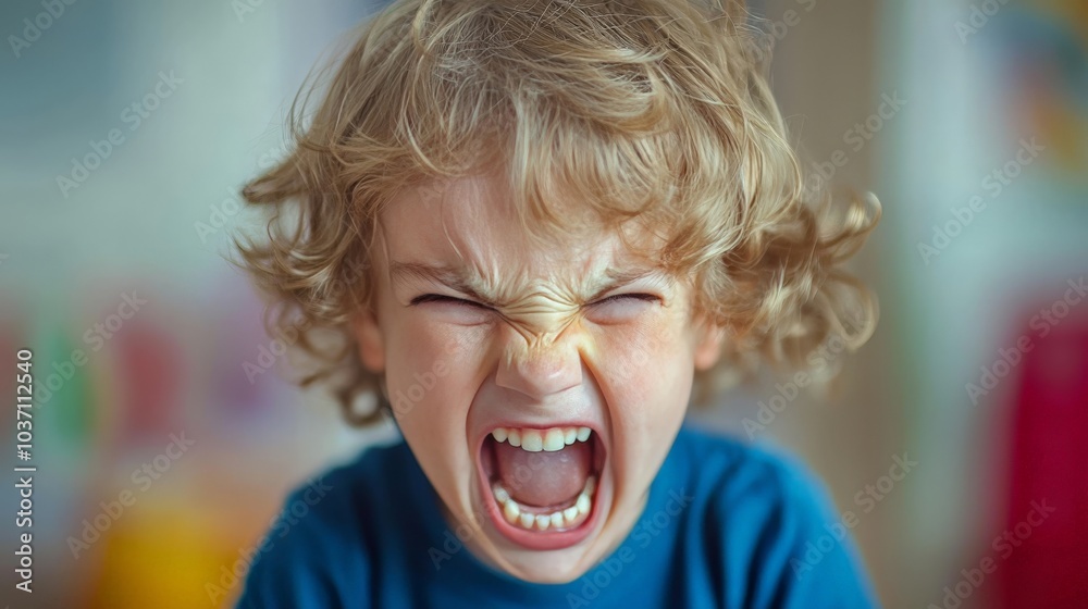 A child expressing frustration during a temper tantrum, illustrating early challenges in emotional regulation A child expressing frustration during a temper tantrum, illustrating early challenges in emotional regulation