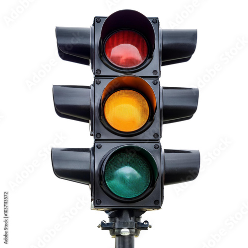 traffic lights isolated on white background