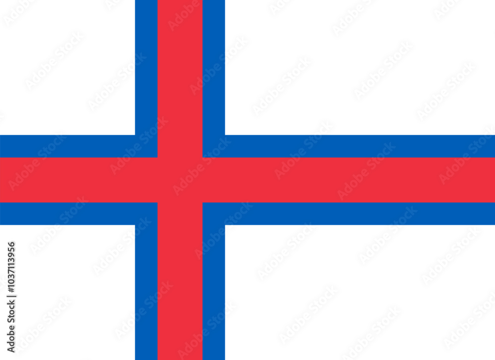 Fototapeta premium Official national flag of Faroe Islands. Correct proportions and colors. Vector illustration