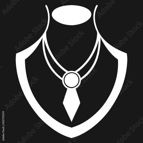 elegant-necklace-with-pendant-icon silhouette vector art illustration