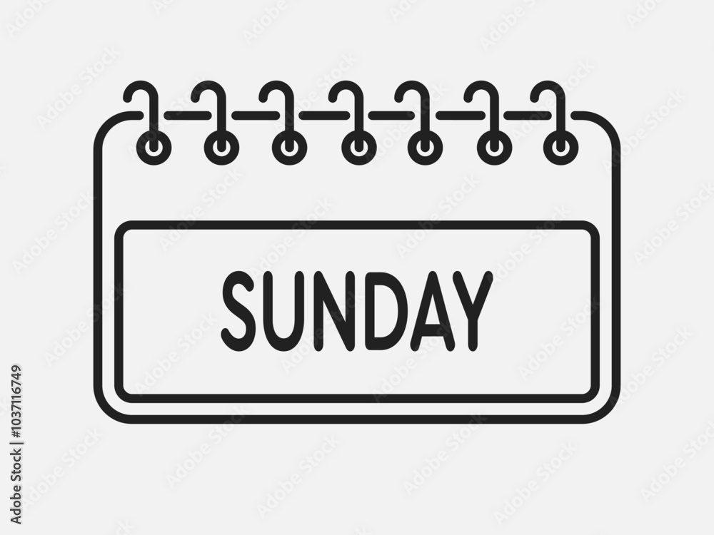 Template icon page calendar, day of week Sunday Template icon page calendar, day of week Sunday